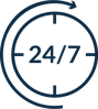 24/7 clock icon