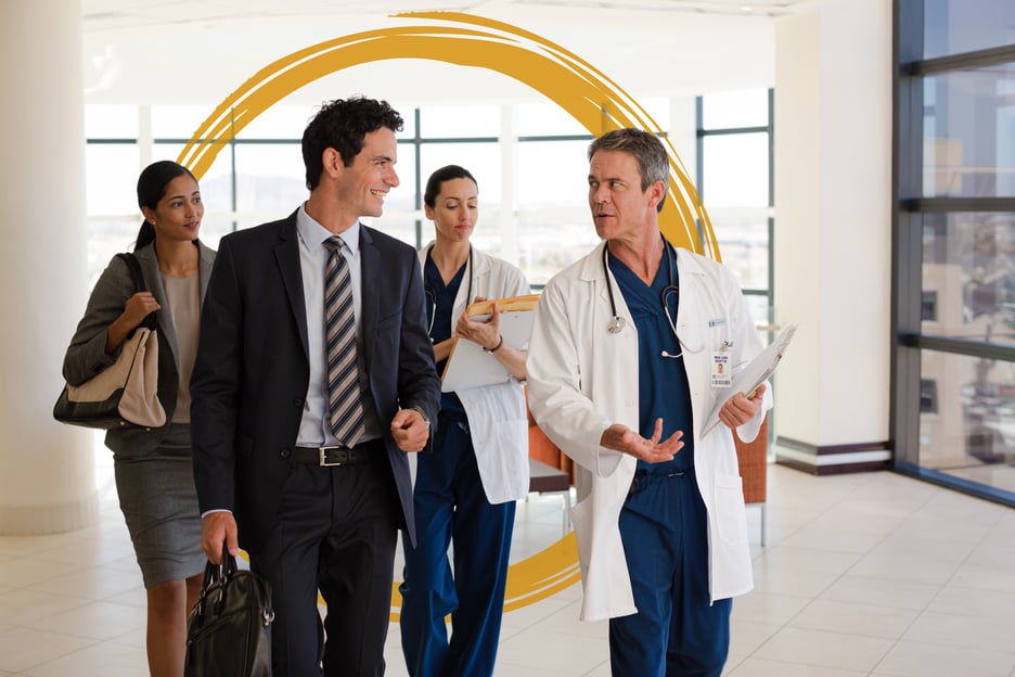 Healthcare Execs Walking with Physicians Warm Gold Brushstroke-1