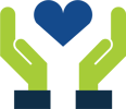 Hands with Heart and Care Colored