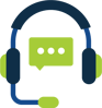 Headset with Speech Bubbles Colored