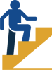 Person going up stairs colored