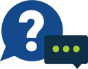 Question and Answer speech bubbles colored