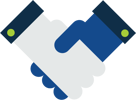 Shaking hands colored