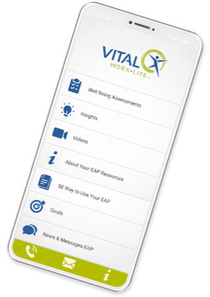 VITAL WorkLife App EAP home screen