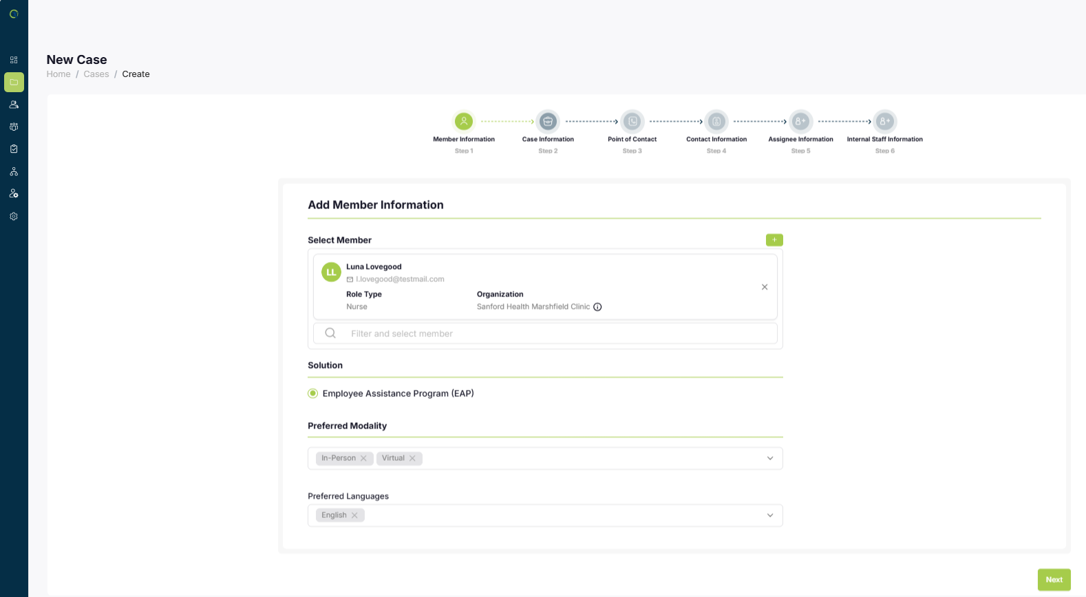 STG.Create a Case from Created Member. Step 1