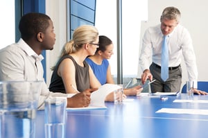 Manager and employees meeting