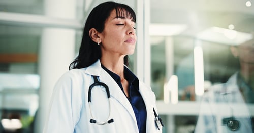 physician with anxiety